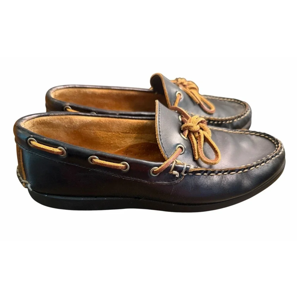 Rancourt Co Gilman Camp Moc 10.5 EE Black Leather Shoes Boat Made In USA Maine